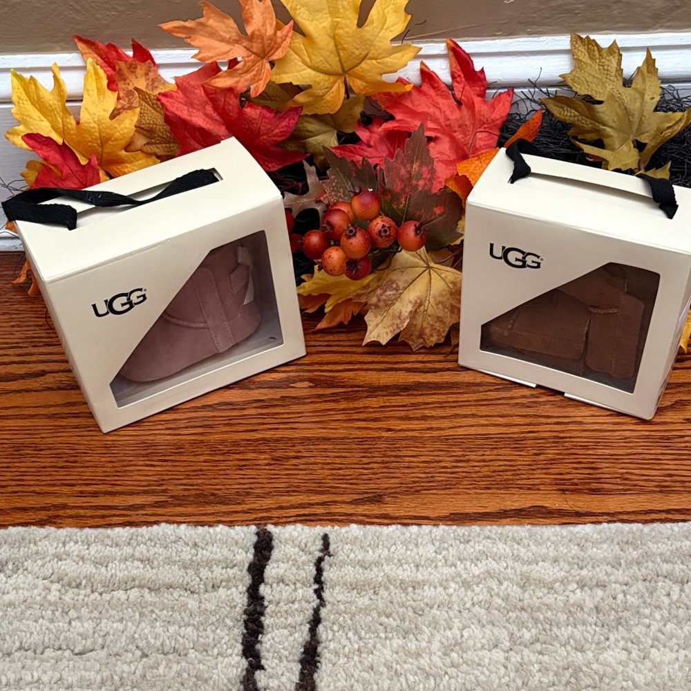 UGG Infant Booties in Pink and Brown